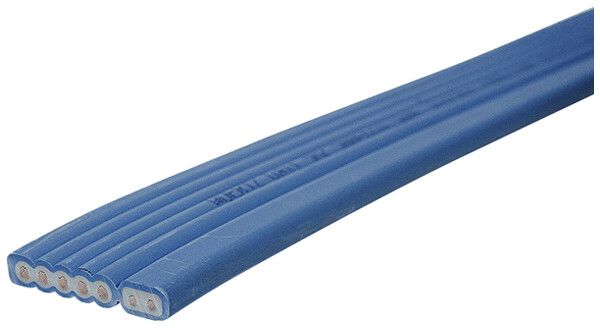 Câble plat Woertz DALI 5×2.5+2×1.5mm² sans halogène bleu B2ca