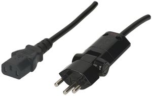 Apparatekabel MAX HAURI T12/C13 Clip-Clap Td 3×0.75mm² 2m schwarz
