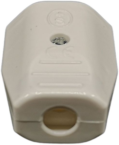 Stecker Typ 12 ELBRO 230V 10A Ø9.5mm weiss