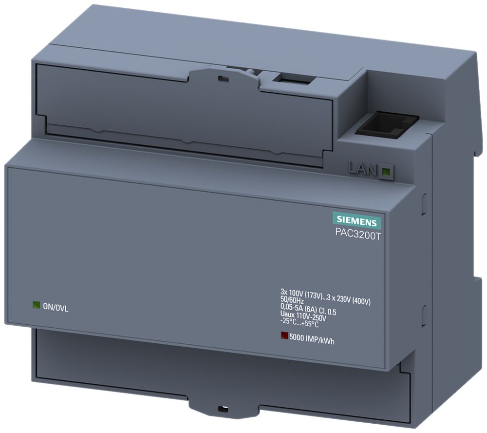 Energiemessgerät Siemens SENTRON PAC3200T 5A ModbusTCP Schraubklemmen o.Disp.
