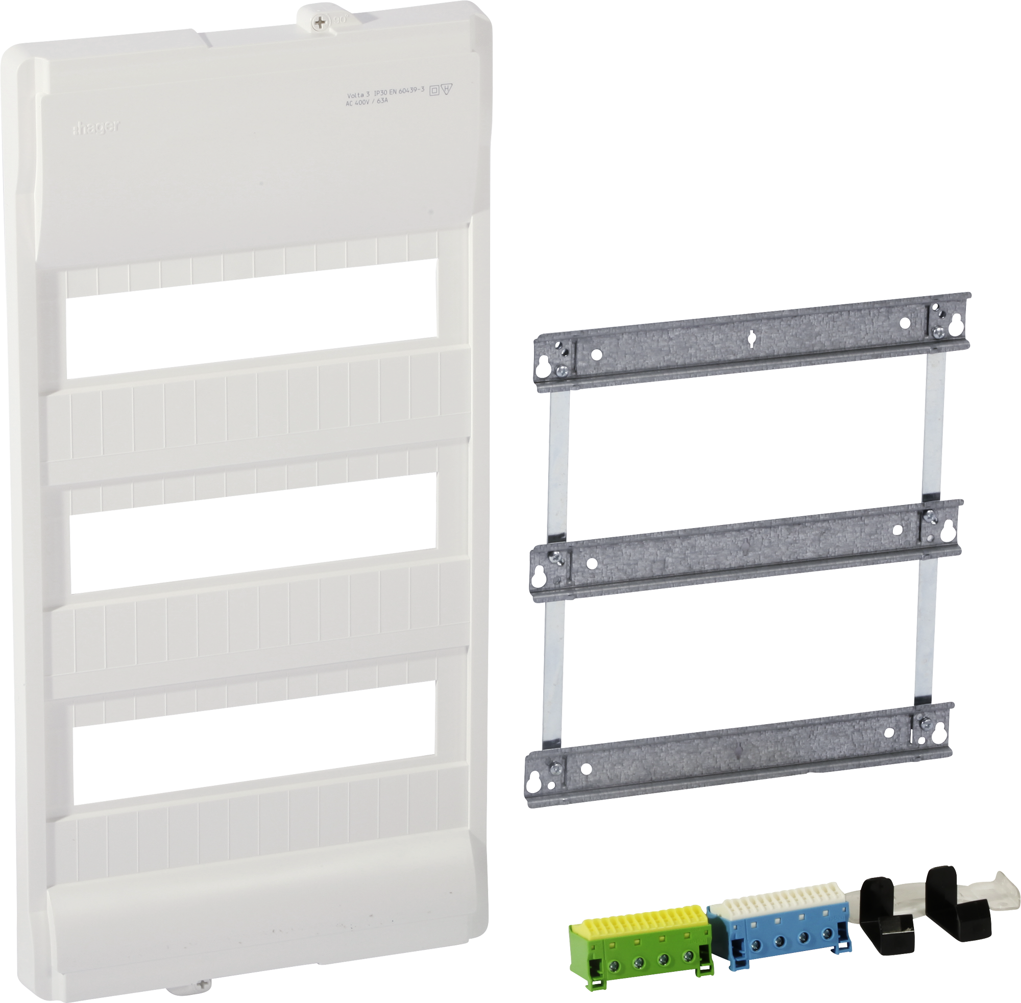 Kit de montage Hager volta sans cadre/porte 3-rangées