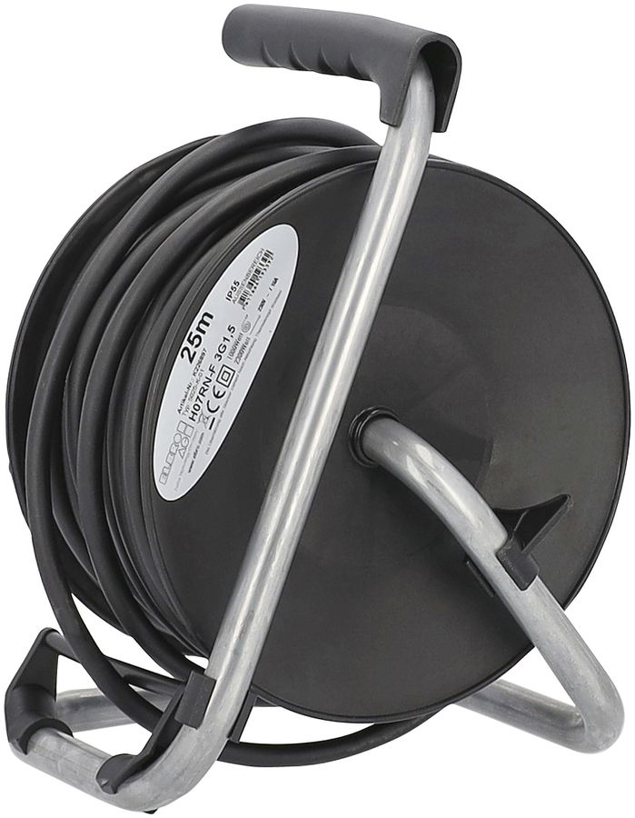 Kabelrolle Elbro 25m 3×T13 mit Thermoschutz IP55 Kunststoff