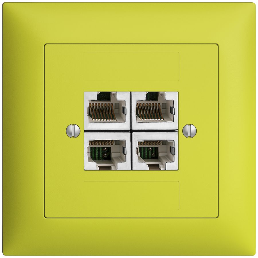 Prise ENC 4×RJ45/s 4P sép.EDIZIOdue lemon ITplus
