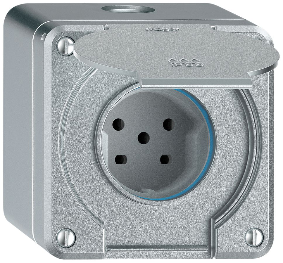 AP-Steckdose robusto 1×Typ 15 IP55 aluminium