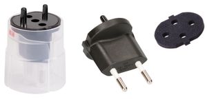 Adattatore fisso MH 2L 10A 230VAC Schuko/T11 CEE7/17-CH T11, nero c.gomma