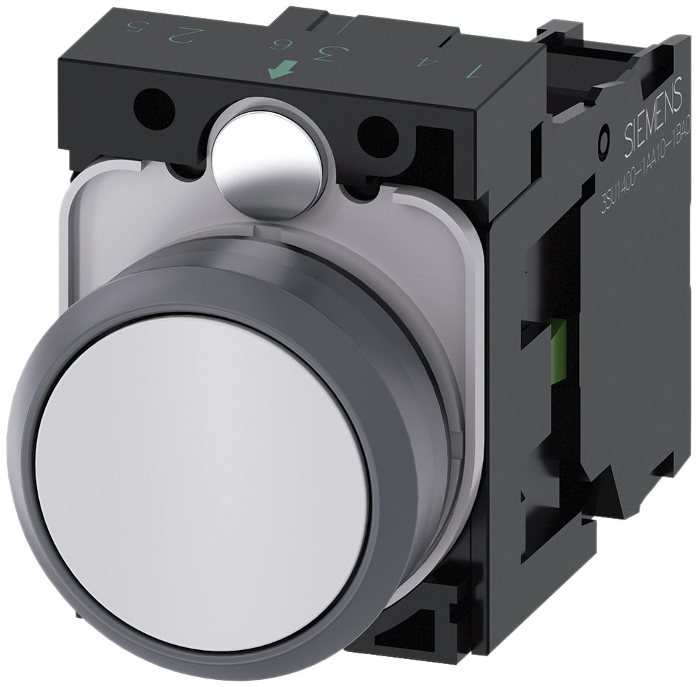 Drucktaster Siemens SIRIUS ACT Halter 1S weiss Metallfrontring