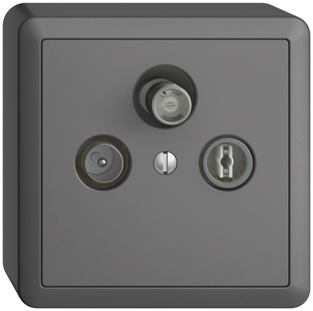 Prise d'antenne AP SAT DB52 EDIZIOdue gris foncé, avec IEC/F