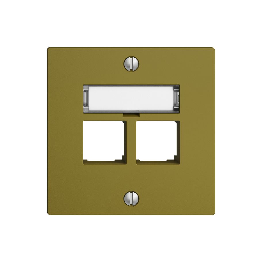 Kit di montaggio S-One EDIZIOdue F per 2×RJ45 diritto, olive