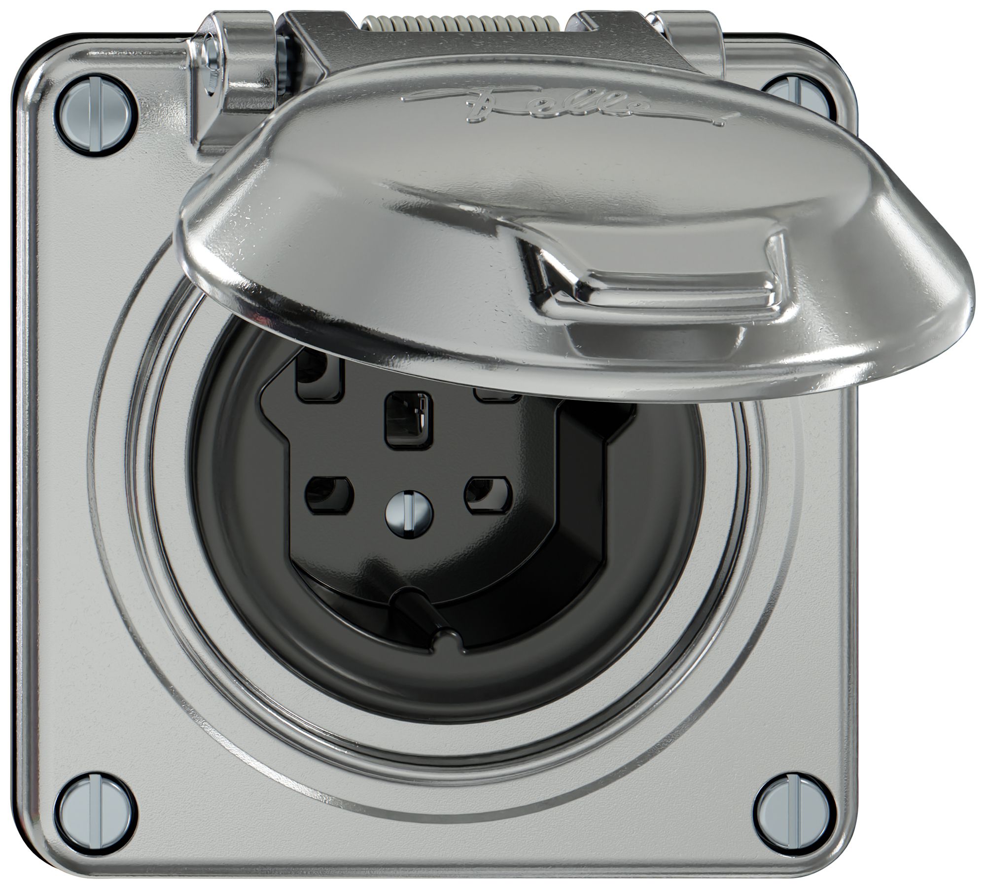 Prise ELEMENT SNAPFIX® 1×type 25 16A 440V avec clapet IP20 alu