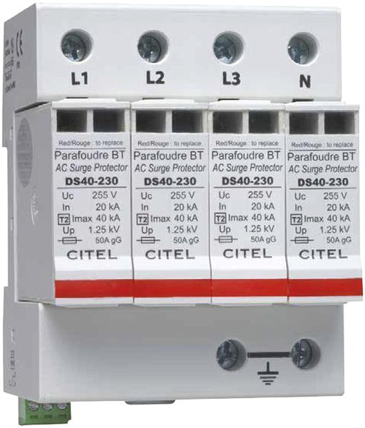 Überspannungsableiter Flury DS 40S, Typ 2, 4-polig