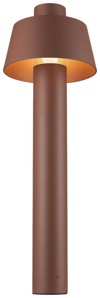 Borne lumineuse SLV PHOTONI 75 E27 1×0…13W IP55 plaque de base 250×750mm rouille