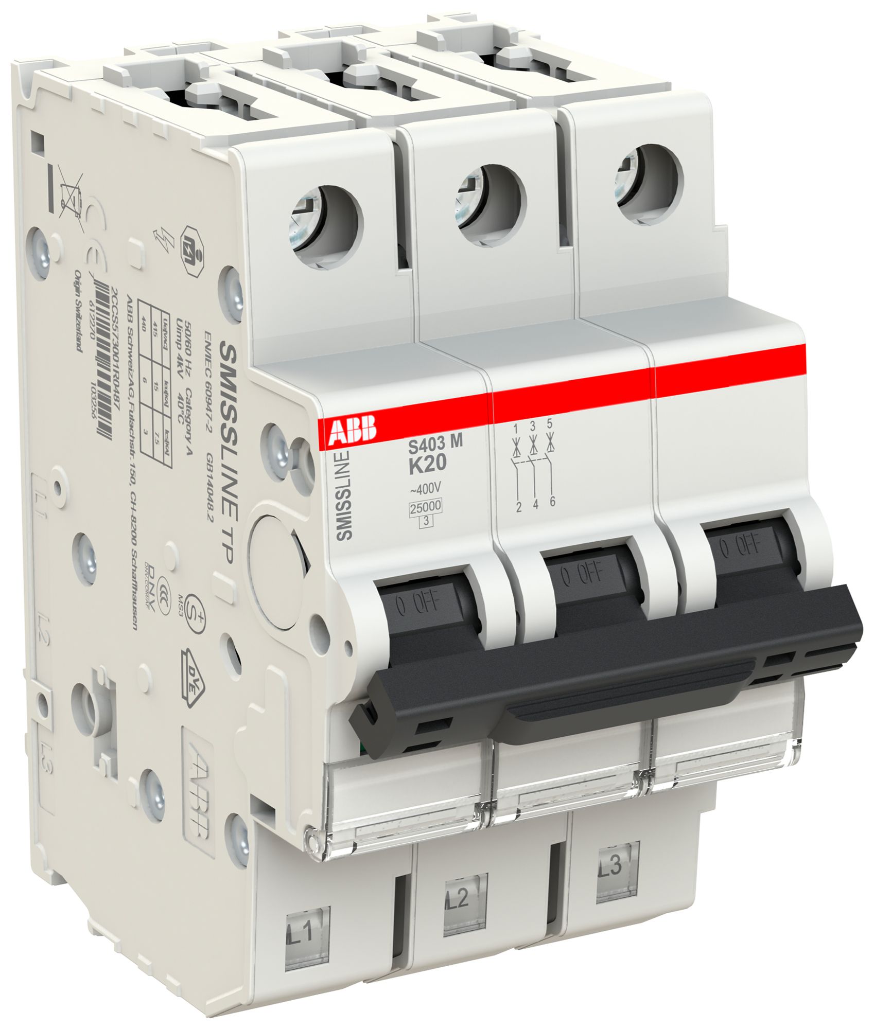 Disjoncteur SMISSLINE TP S 3×20A K 25kA