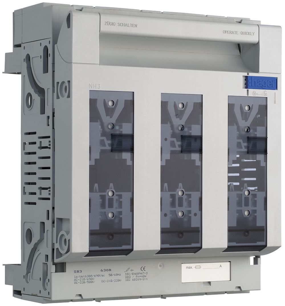 Coupe-circuit HPC weber.silas DIN3 690VAC 630A cavalier p.70mm sortie haut/bas