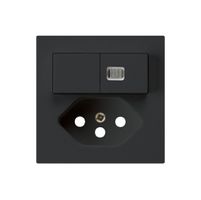 Frontset kallysto 60×60 schwarz mit Kinderschutz und 1 Linse S1/T13