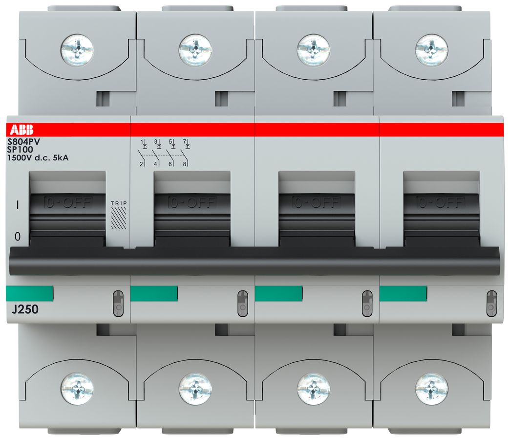 Leitungsschutzschalter ABB S804PV-SP100 4P 1500VDC 100A 5kA 6TE