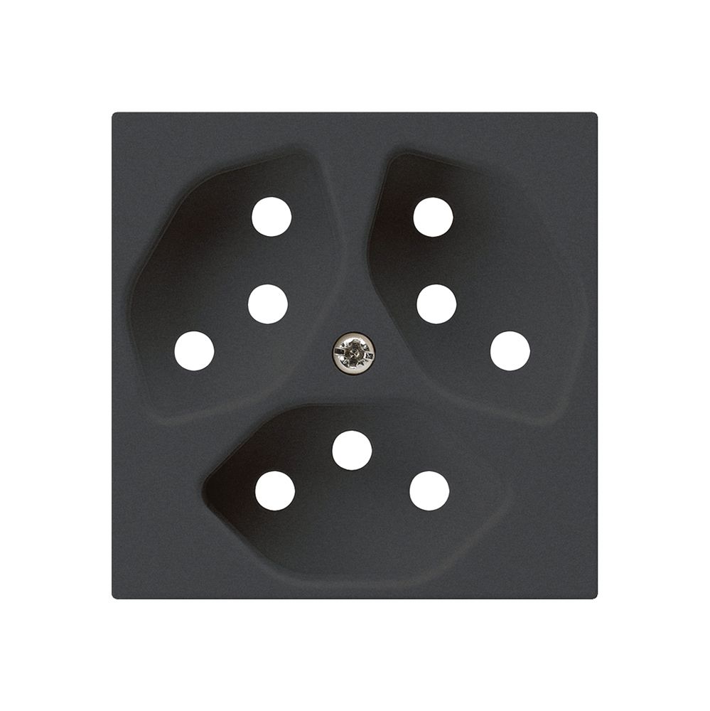 Placca frontale kallysto 3×T13 60×60mm nero con protativo bambini