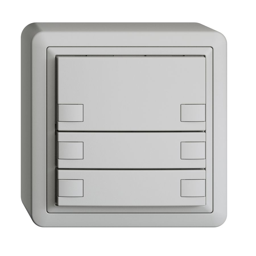 Poussoir KNX RGB AP EDUE, 250mW, s.LED, 3×poussoir, comm.2×touches, grc