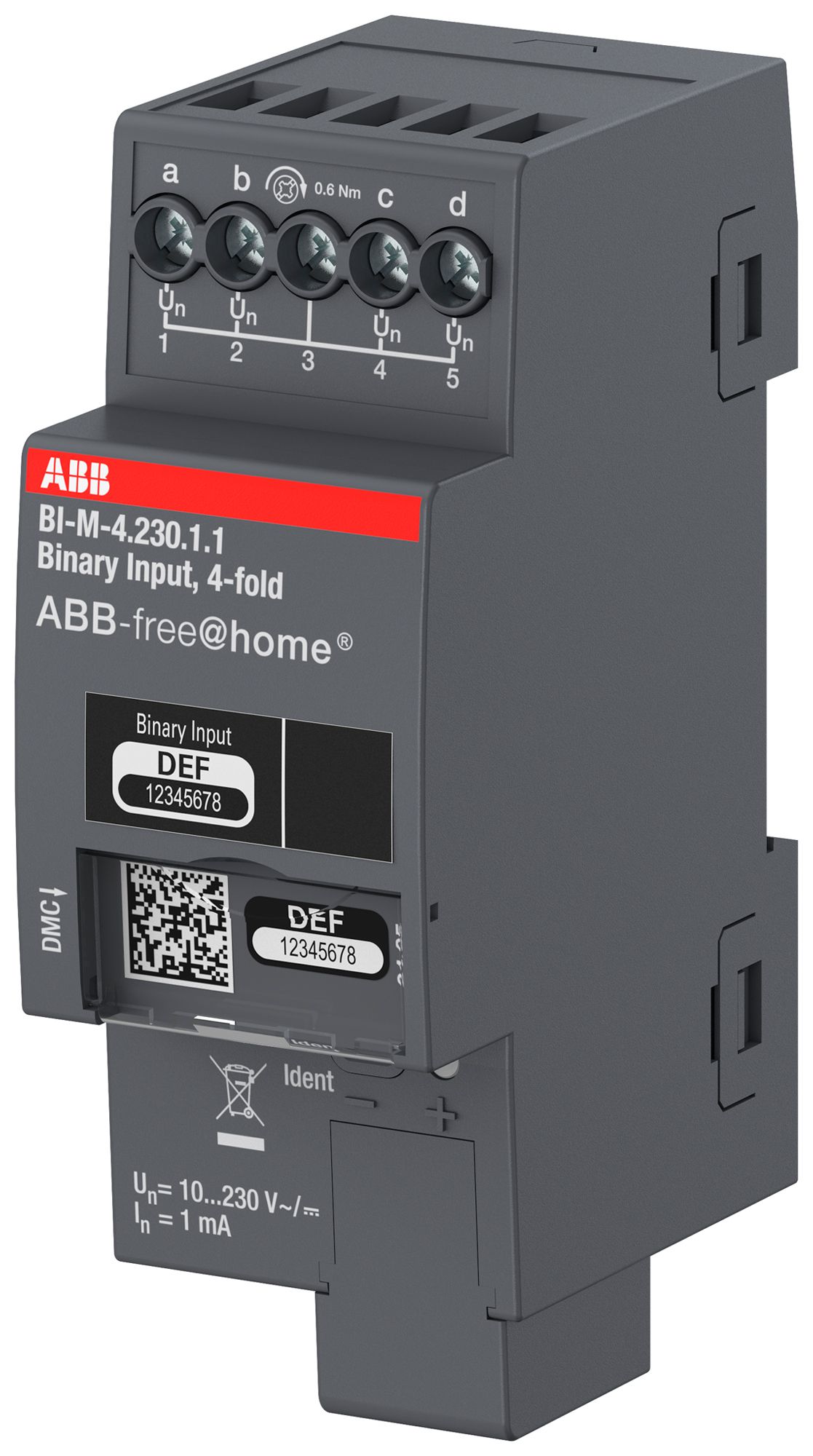 REG-Binäreingang ABB-free@home BI-M-4.230.1.1 4-Kanal 10…230V
