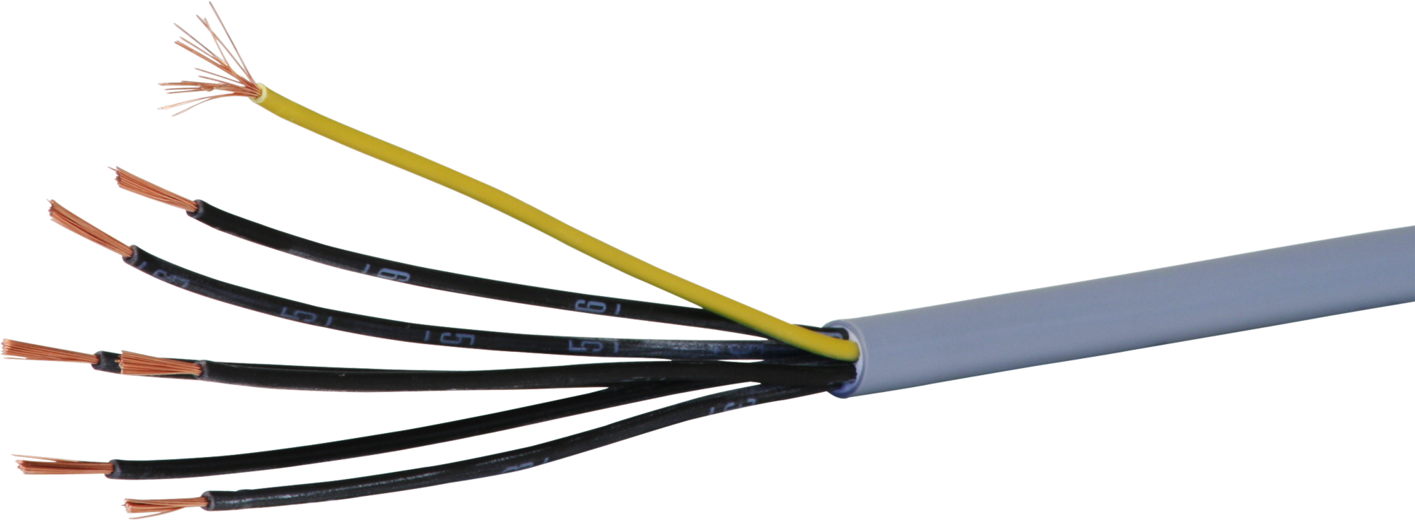 Steuerkabel LiYY 7×0.75mm² nummeriert grau