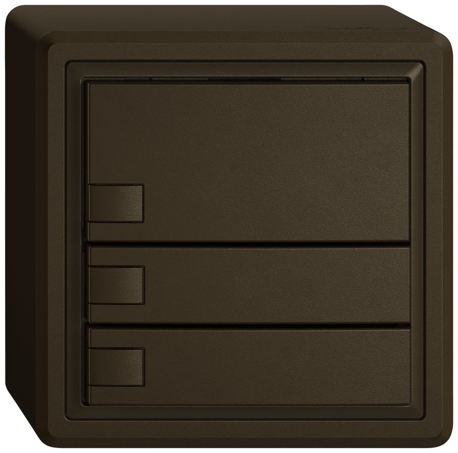 Poussoir KNX RGB AP EDIZIO.liv SNAPFIX® capteur temp.s.LED 3× comm.1T br