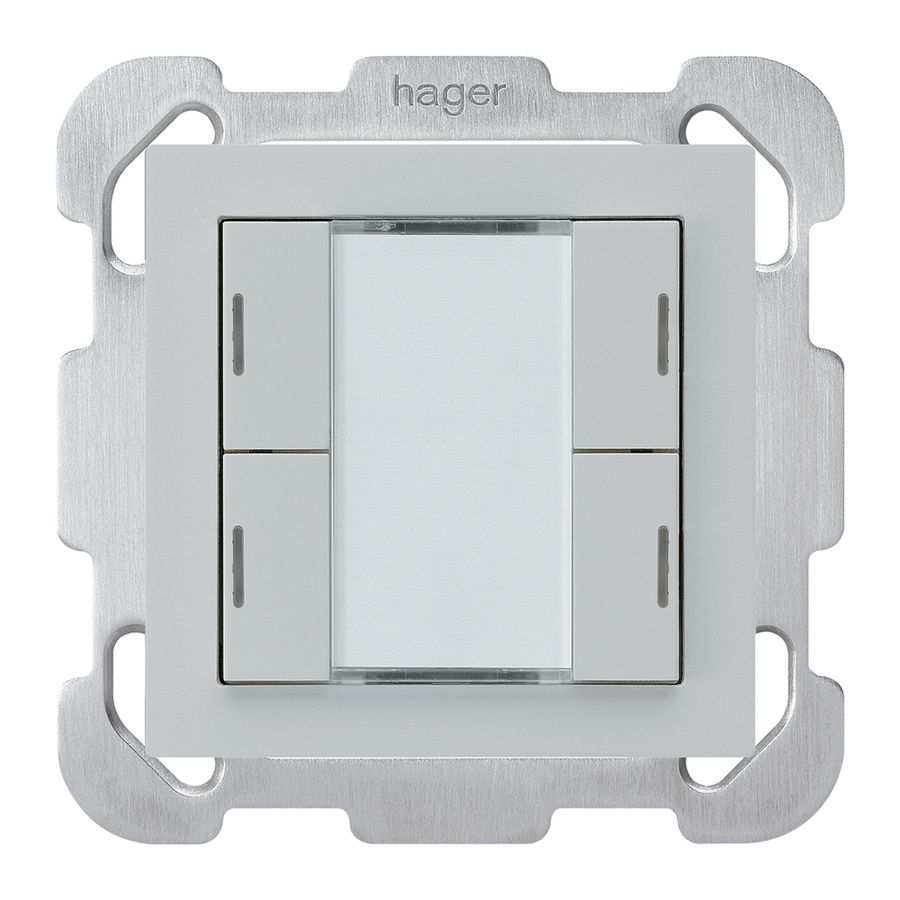 UP-Taster kallysto B KNX 4× RGB LED s/e-link hellgrau