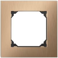 UP-Abdeckrahmen EDIZIO.liv prestige SNAPFIX® 1×1 94×94mm messing champagne