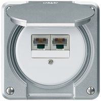 UP-Anschlussdose robusto IP55 aluminium 2×RJ45/s UKV getrennt
