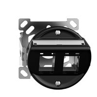AP-Montageset Sdue QX.CO.54, mit Schrägauslasshaube 2×RJ45 freenet schwarz