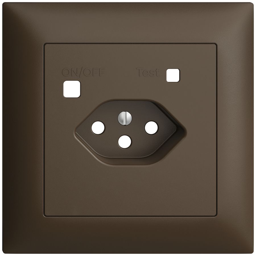 Frontset EDIZIOdue zu FI-Steckdose FMI, T13, coffee