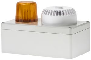 Blitzleuchte Hugentobler Typ 110 mit Sirene 12VAC 5Ws orange