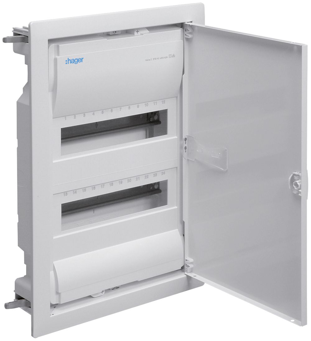 Coffret de distribution ENC Hager volta 2 rangées 12UM porte IP30 348×505×94.5mm