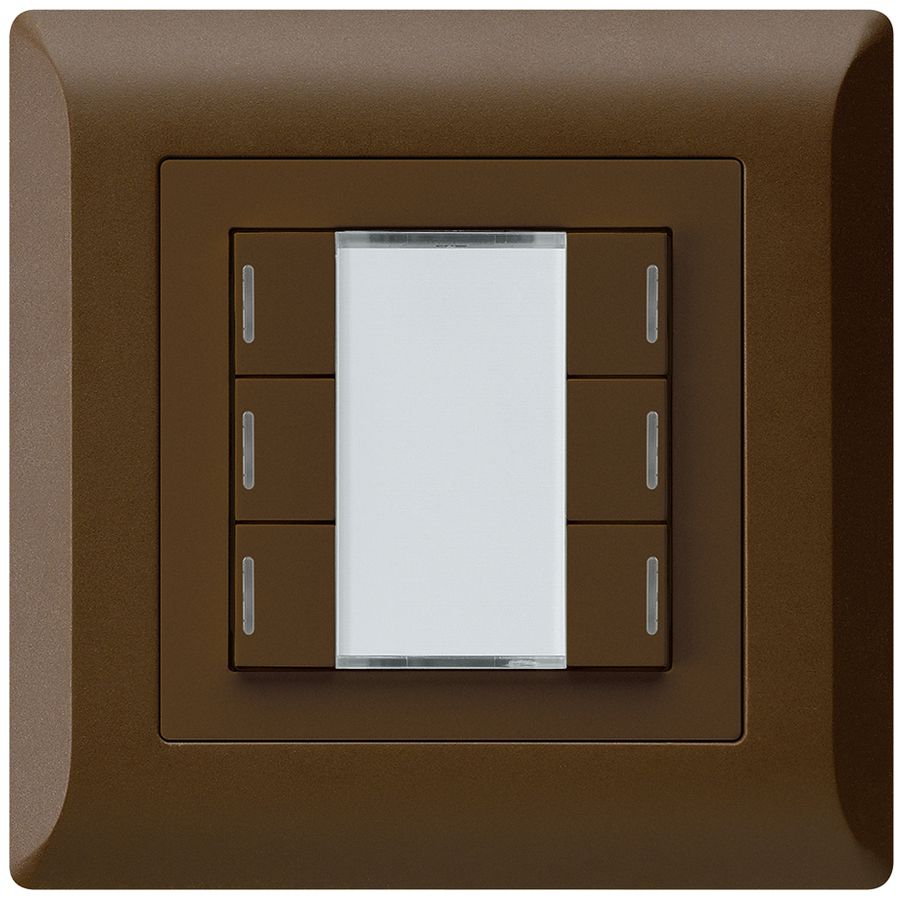 UP-Taster kallysto.line KNX 6×RGB LED s/e-link braun
