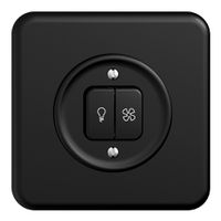 UP-Schalter für Licht+Ventilat. STANDARDdue schwarz, KS, LED gelb