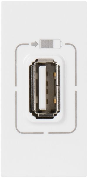 Prise de charge USB MOS 1 module, simple blanc