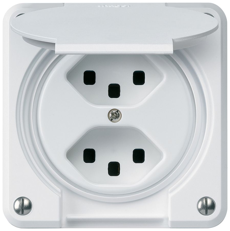 Prise ENC robusto 2×type 23 blanc pour combinaison