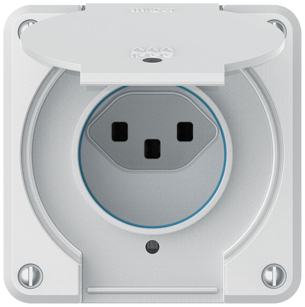 UP-Steckdose robusto 1×Typ 23 beleuchtet IP55 weiss
