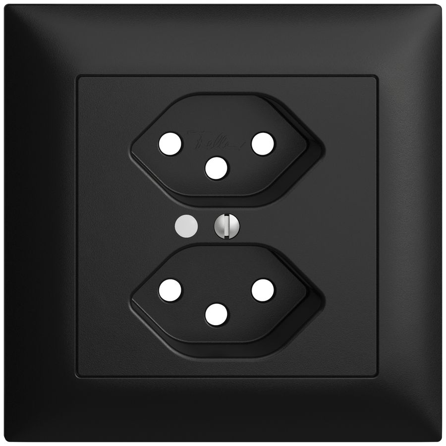 UP-Frontset EDIZIOdue schwarz 88×88mm 2×T13 mit Linse