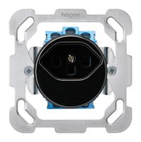 Einsatz zu UP-Steckdose basico T23 BM Befestigungsplatte Schraubklemmen schwarz