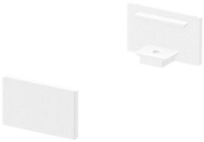 Cappa terminale per profilo AP piatto SLV GRAZIA 10, 2 pezzi piatto bianco