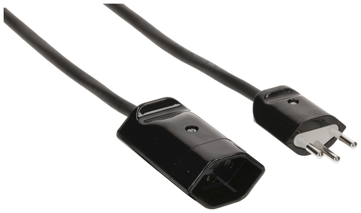 Cavo di prolunga MAX HAURI Td 3×1mm² 3m nero spina T12/13