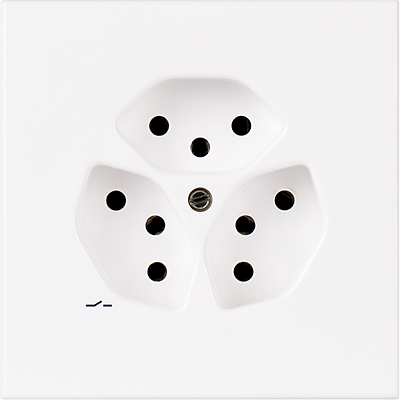 Presa INC ATO 3×T13 1×S bianco grd.I