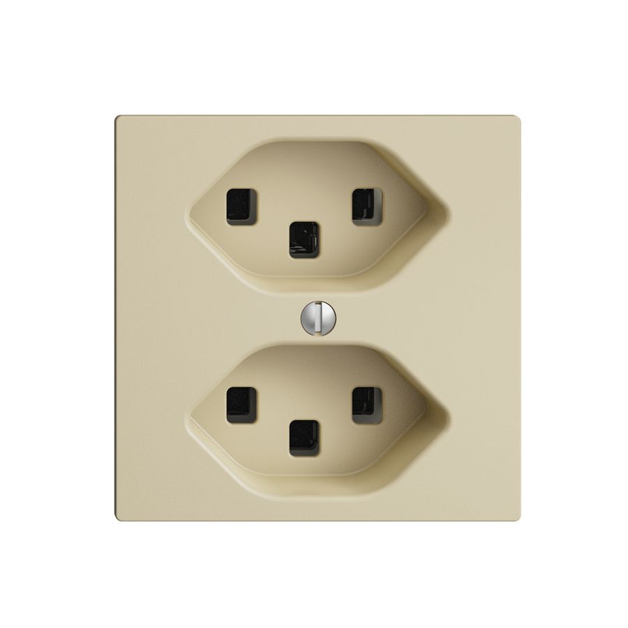 Steckdose 2×T23 EDIZIOdue vanille, 16A, mit Steckklemmen