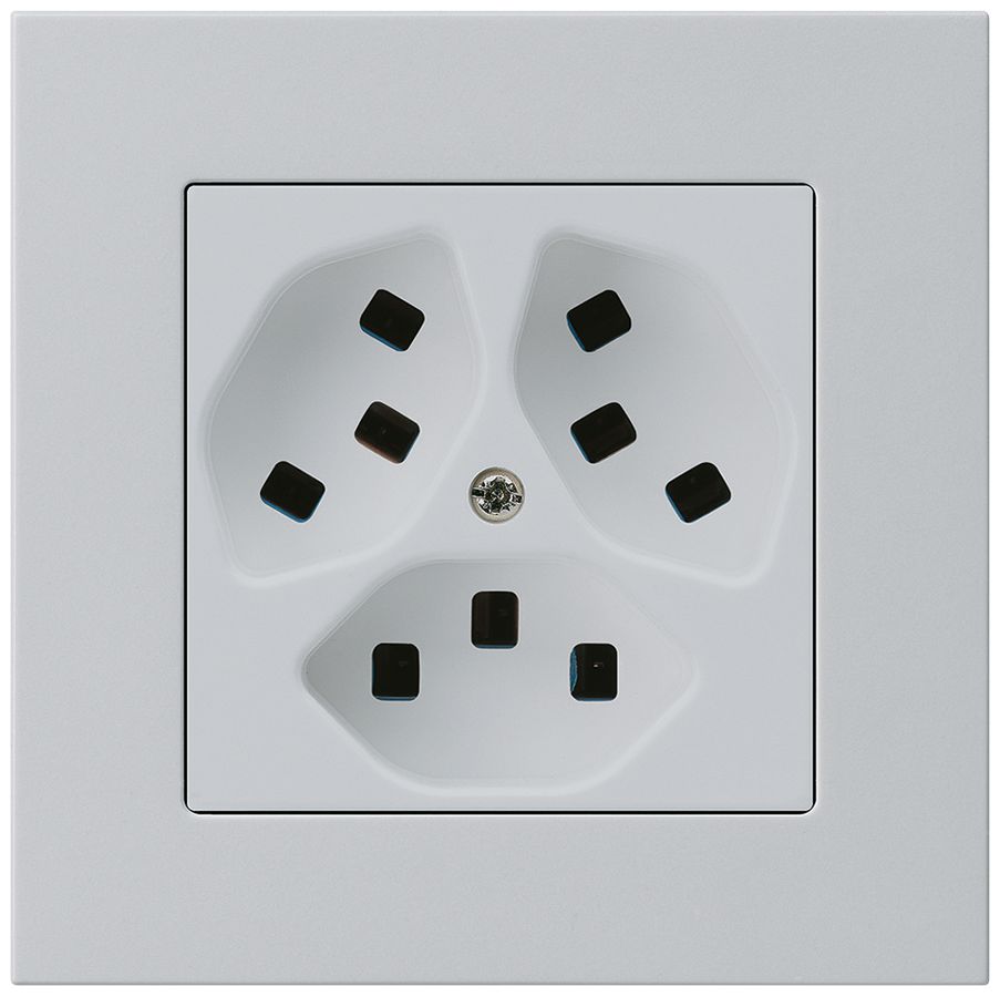 UP-Steckdose Hager kallysto.pro 3×T23 C lichtgrau