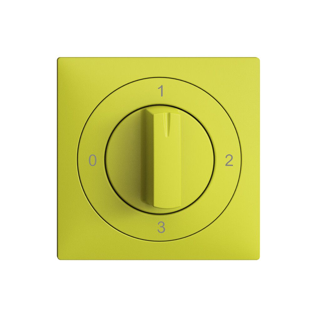 Frontset EDIZIOdue 0-1-2-3 lemon 60×60mm für Drehschalter