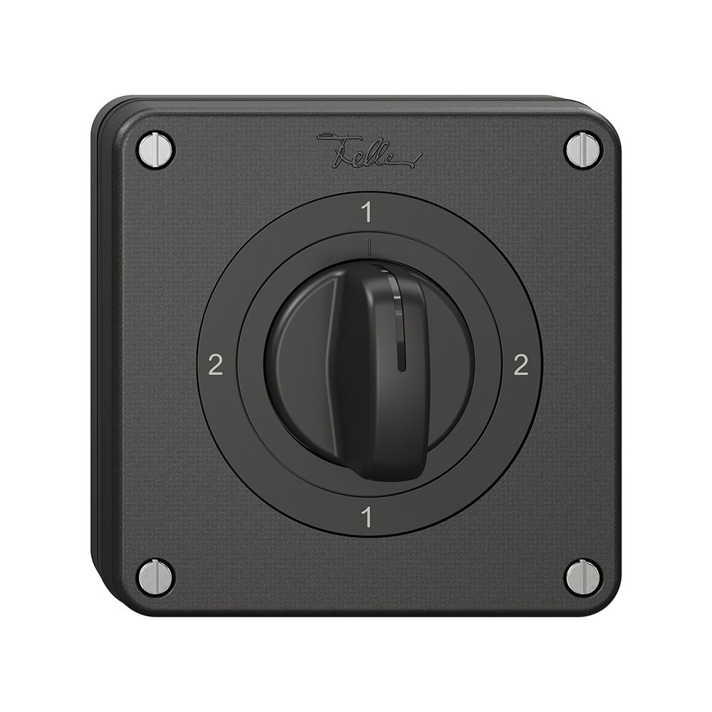 NUP-Drehschalter NEVO, 3/2L, mit Drehgriff, KS, 2-1-2-1, schwarz