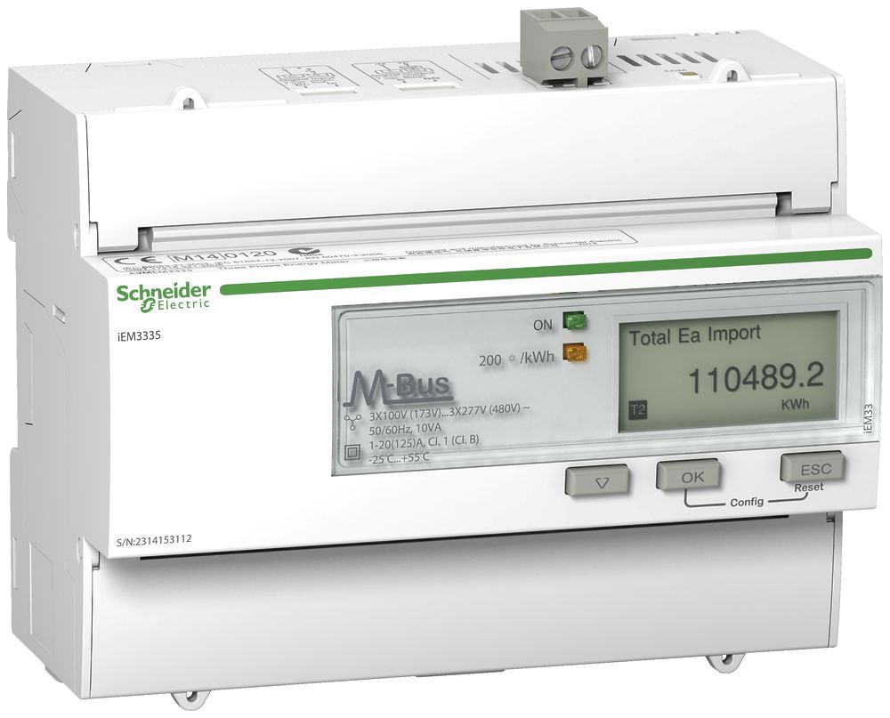 Compteur d'énergie AMD Schneider Electric iEM3335 MID 3P+N 125A M-Bus im./export