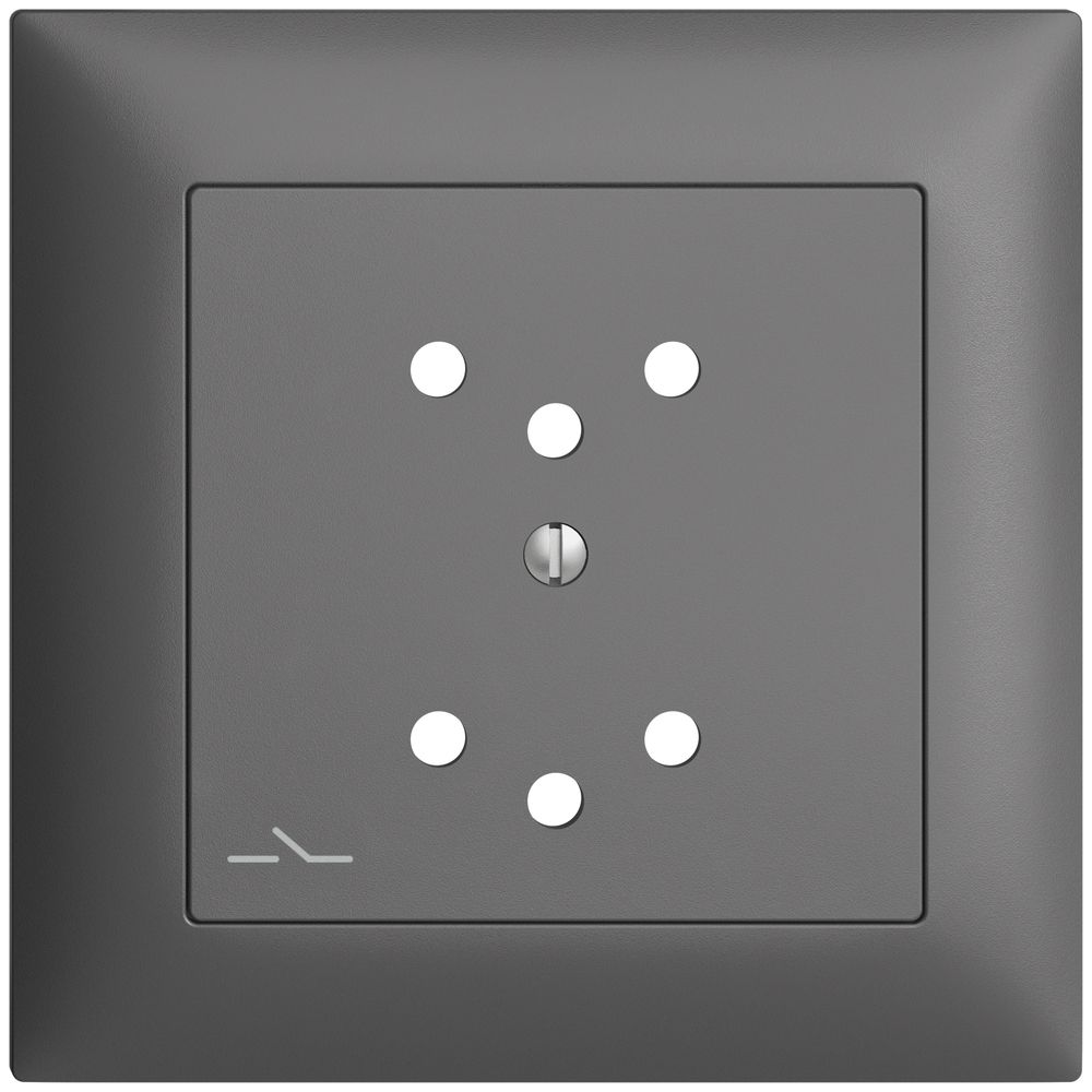 Frontset EDIZIOdue dunkelgrau 88×88mm 2×T12/1 mit Shutter