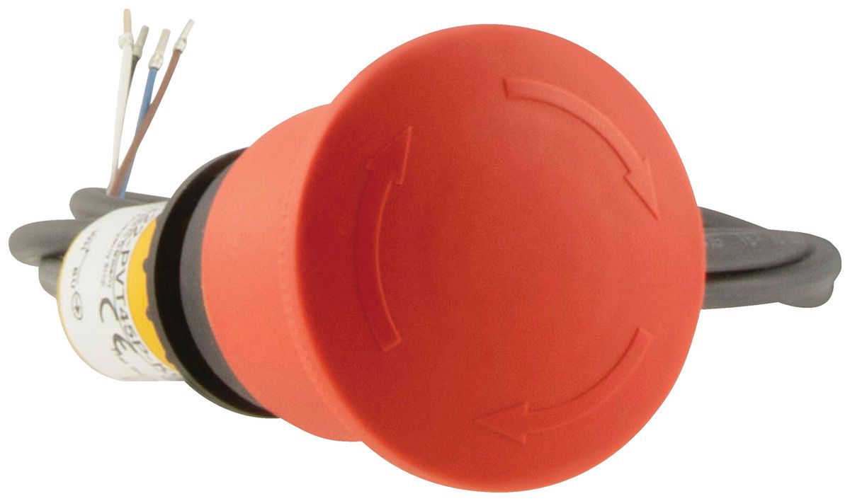 Interru.arrêt d'urgence AP Eaton C22-PVT45P débloc.à rota.2NC Ø22.5mm IP67/IP69K