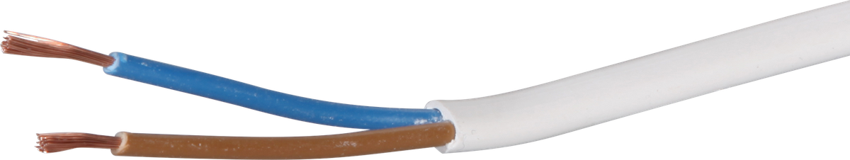 Câble Tdf 2×1.0mm² LN blanc Eca