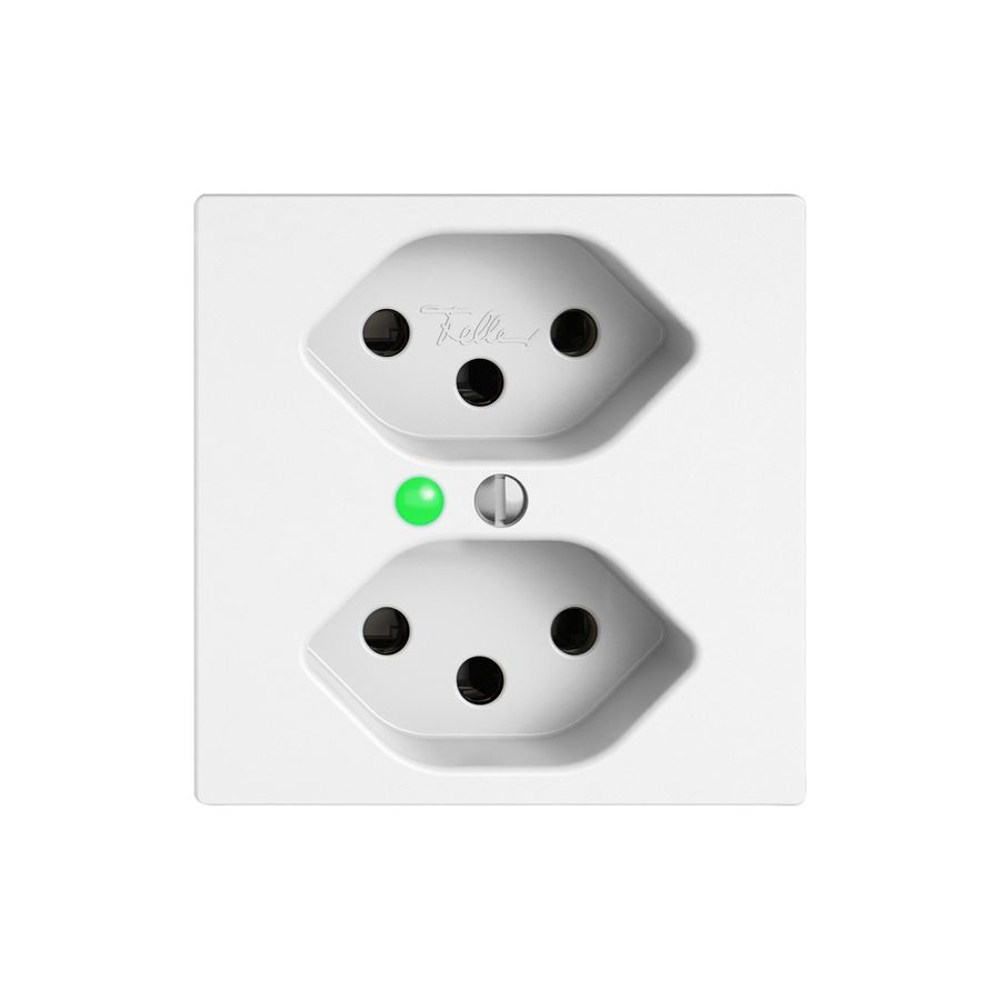 Steckdose EDIZIO.liv SNAPFIX® 2×T13 mit LED grün ws